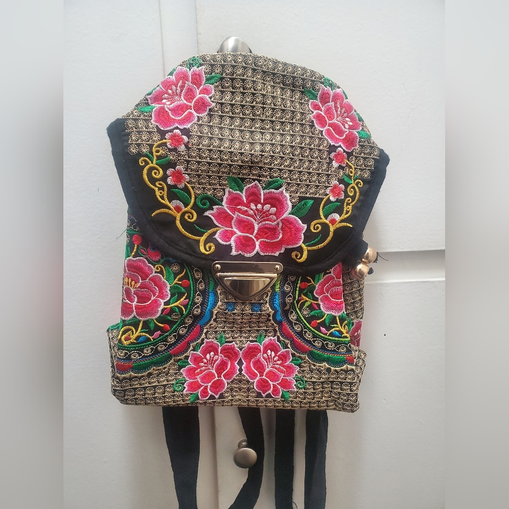 Floral Embroidered Indegenious Backpack